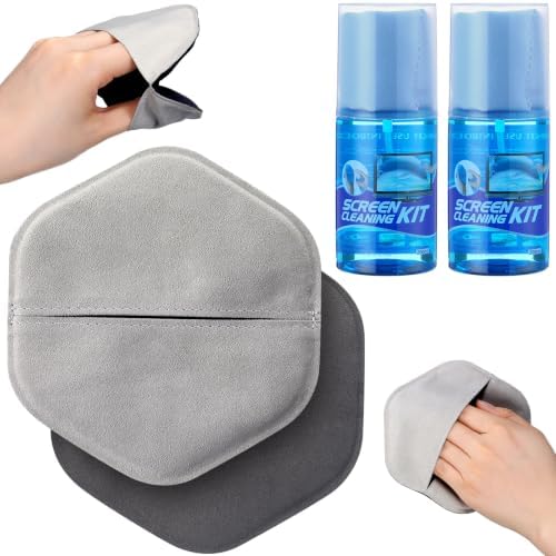 3 Pack Microfiber Screen Cleaner Kit Car Screen Cleaner Spray Laptop Polishing Cloth for Electronics Car Fish Finder Keyboards Eye Glasses Camera Lens Wipes