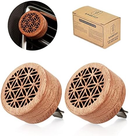 Essential Oil Car Diffuser, 2 PCS Car Aromatherapy Wood Diffuser with Vent Clip