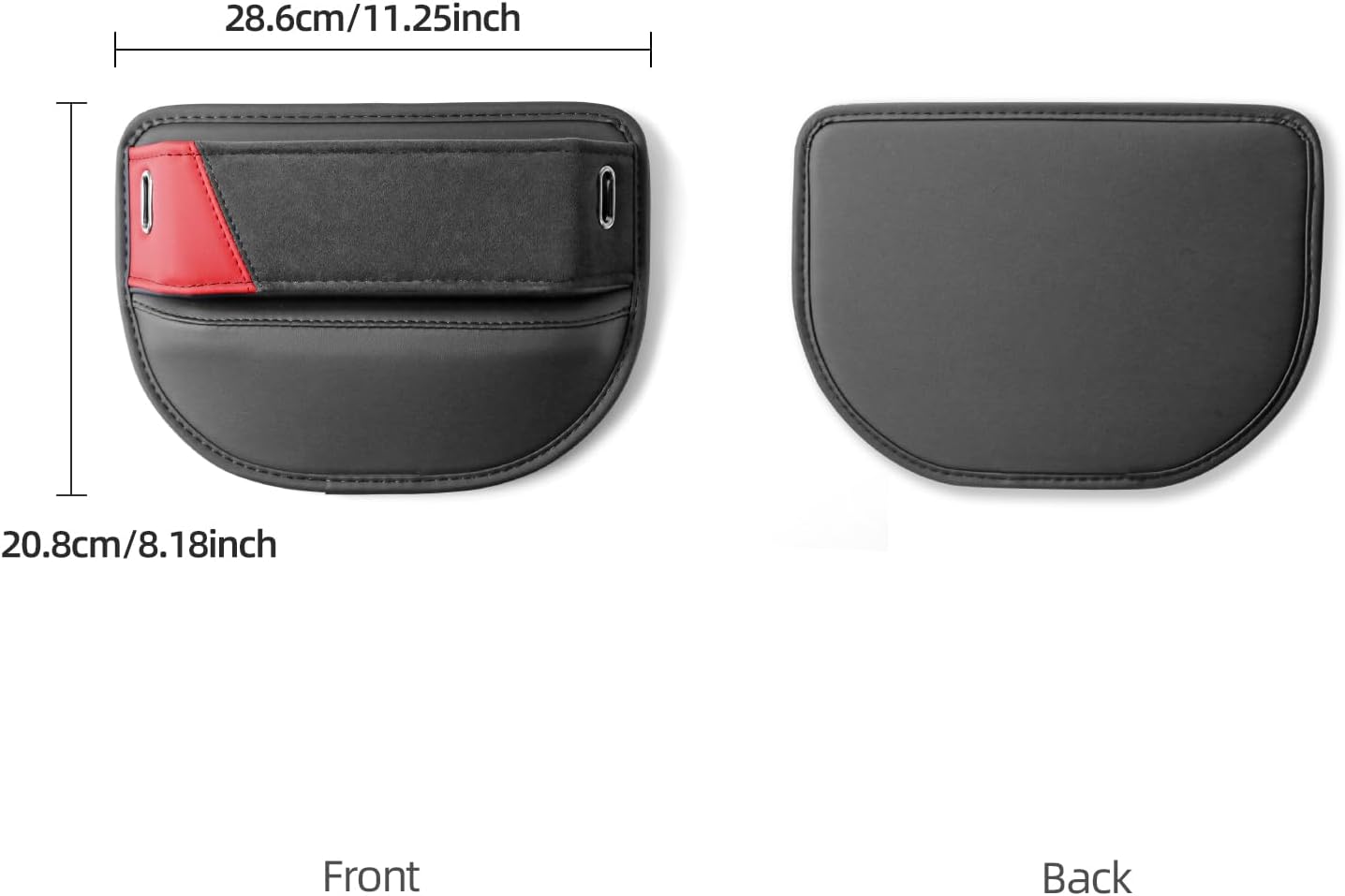 BETTERHUMZ Car Side Seat Storage Box Compatible with BMW 1 2 3 4 5 6 7 Series X1 X2 X3 X4 X5 X6 X7 Suede Leather Car Seat Gap Filler Organizer Accessories (Red Black)