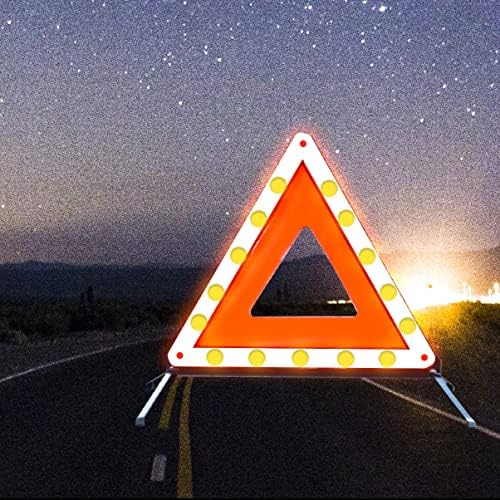WORKKOOL Warning Triangle, Road Flares Reflective Safety Triangle Emergency Roadside Reflector, 3 Packs