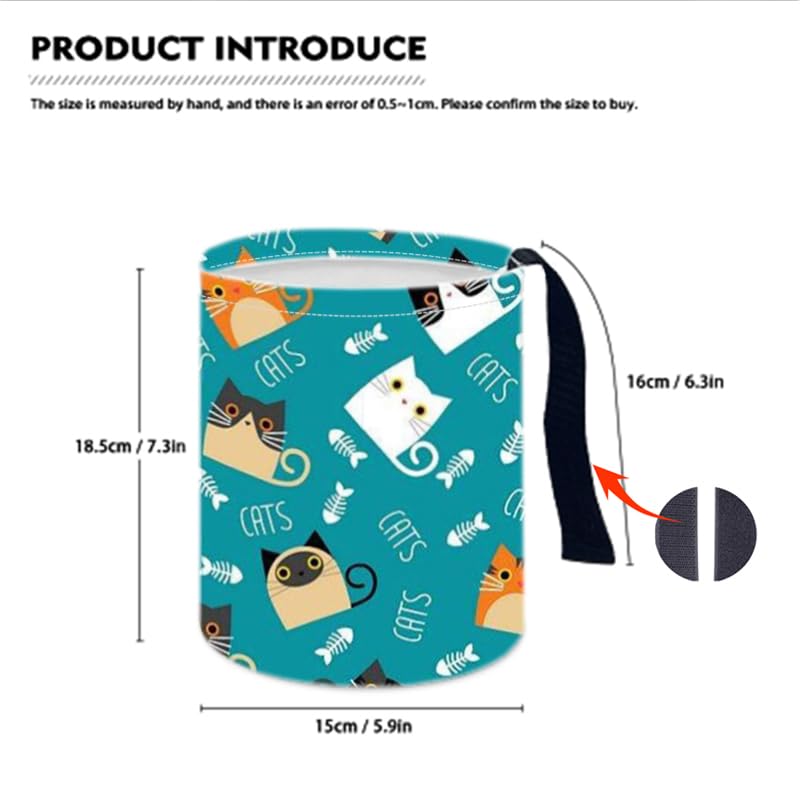 Portable Reusable Waterproof Car Trash Bin, Multipurpose Vehicle Organizer, Road Trip Essentials (Certoon cat)