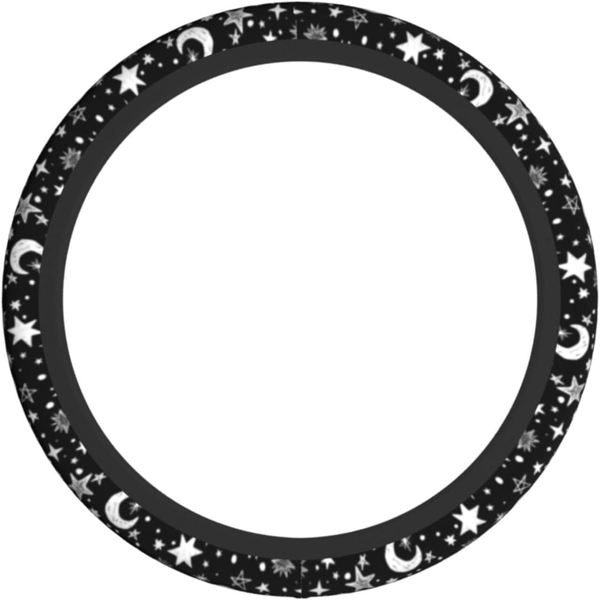 Moon and Star Steering Wheel Cover Car Accessories Cute for Women Girls Girly Universal 15 Inch Neoprene Auto Interior Decor Anti Slip Car Truck Protector