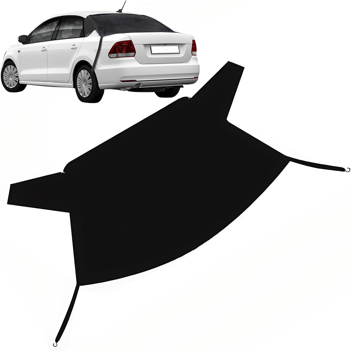Car Rear Windshield Cover for Ice Snow, 600D Oxford Fabric Back Window Snow Frost Cover, 65" x 42.9" Thickened Anti-tear Windshield Protector for Winter, for Most Vehicles (Black)