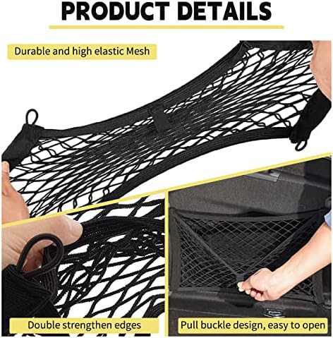 DEDC 4 Pack 17.7x9.8'' Cargo Storage Net Universal Elastic Storage Mesh
