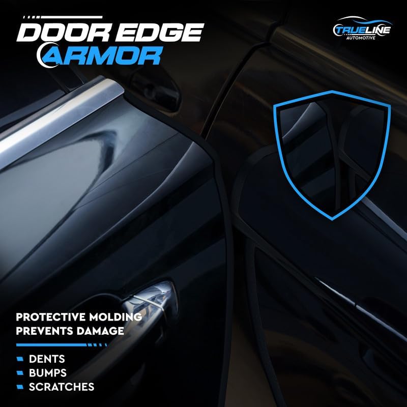 True Line Automotive L Shaped Car Door Edge Guards - 6 FT Car Door Edge Protector - Ultra-Durable Door Edge Guard with 3M Adhesive, Universal Fitting, Scratch Protection for Car Doors, Lightweight