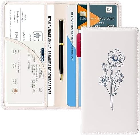 CoBak Car Registration and Insurance Holder | Vehicle Glove Box Organizer, Auto Truck Compartment Document Case with Magnetic Closure for Insurance & Driver License