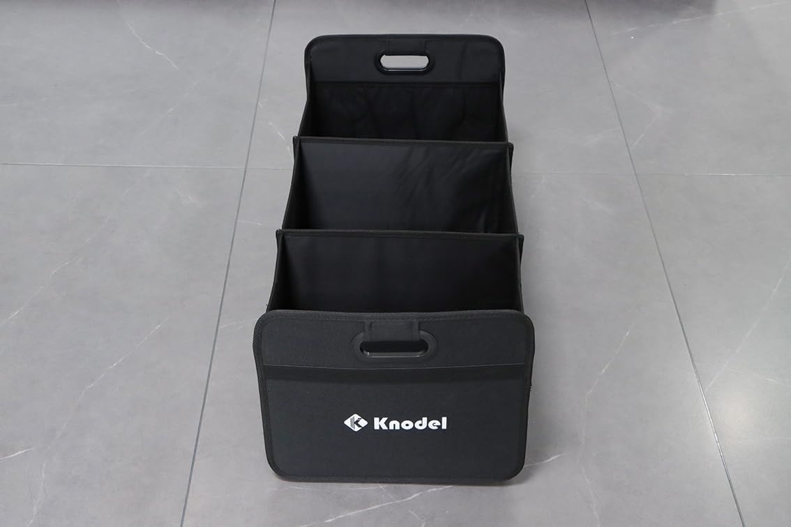 K KNODEL 3 Compartments Trunk Organizer for Car and Suv (Large, Black)