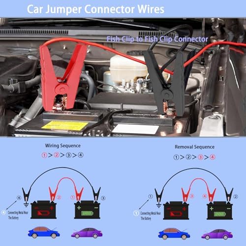 10AWG Alligator Clips Booster Jumper Cable Automotive Battery Jumper Cables