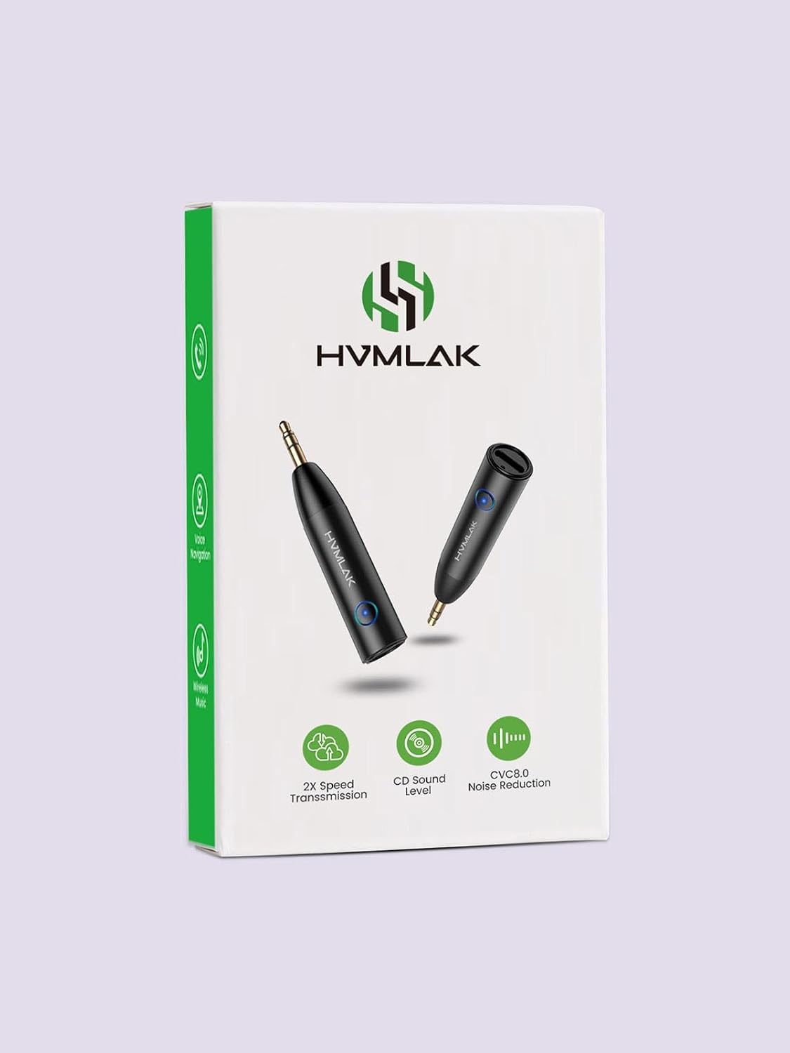 HVMLAK Link280 Car Bluetooth 5.4 Aux Adapter 3.5mm Jack Receiver, 1 Pack