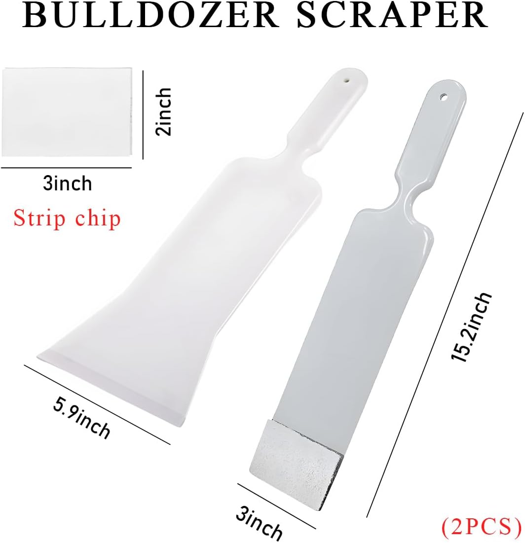 Yourkar 2 PCS Car Paddle Bulldozer Squeegee, Long Handle Window Tint Film Installation Tools, Paddle Bulldozer Scraper for Car Front Rear Windows Glass Cleaning, Car Accessories