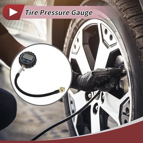 1 Set Universal Car Digital Tire Pressure Gauge W/Tire Valve Core Tire Cap 3-200PSI Digital Air Pressure Meter for Cars