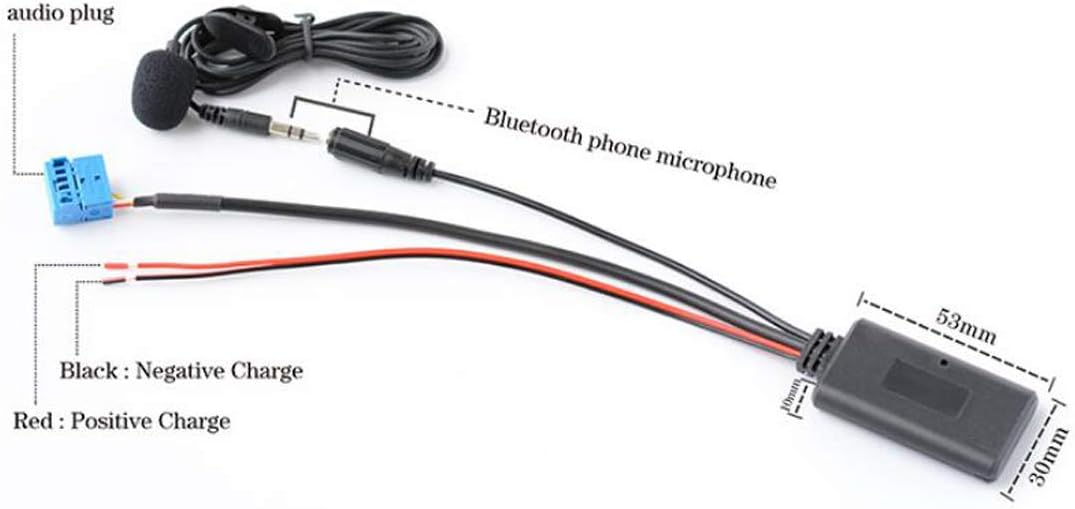 3 Pin AUX Cable Adaptor Bluetooth Microphone Compatible with Honda Goldwing GL1800 Audio Nav
