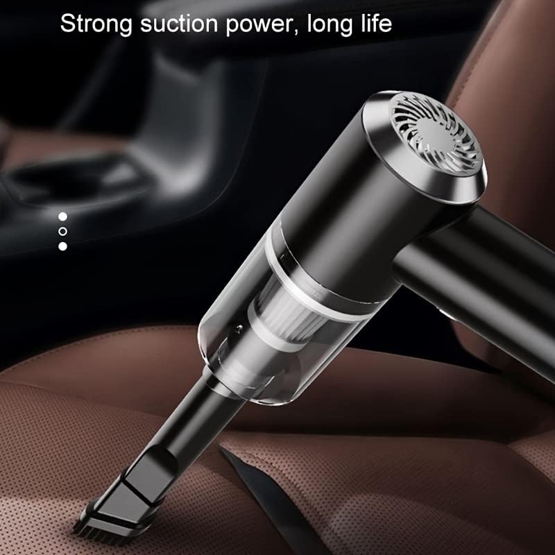 KIUIOPNE Portable Car Vacuum Cleaner, Rechargeable Handheld Automotive Vacuum Cleaner for Car Wireless Dust Catcher Cyclone Suction (Black)