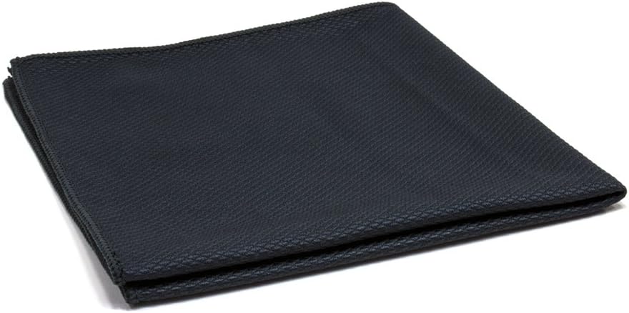 [Diamond Glass] Microfiber Window and Chrome Microfiber Towel (16"x16") Black - 10 Pack | Streak-Free, Lint-Free Glass Cleaning