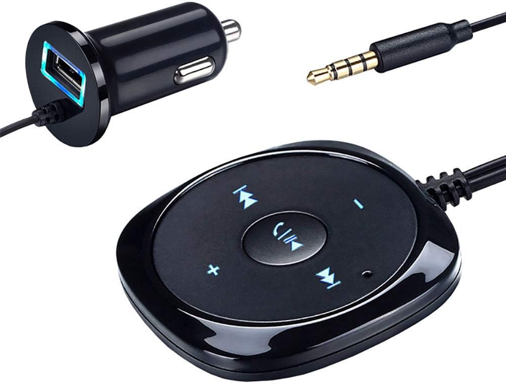 Bluetooth FM Transmitter for Car, Wireless Bluetooth 2.1 Car Kit Receiver Hands-Free Call 3.5Mm AUX Audio Music Adapter USB Charger
