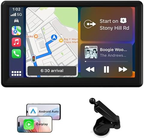 Double Din Car Radio: 7" Touch Screen Wireless Android Auto & Carplay Car Stereo Radio Support FM Radio/Bluetooth