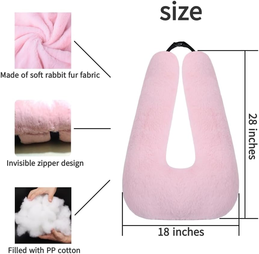 FHSGGP Travel Pillow Cushion for The Back Seat of Car Car Pillow | for Kids A Sleeping Artifact Suitable for Long-Distance Travel of Adults and Children Travel Pillow for Kids Pink