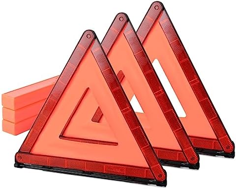 Emergency Warning Triangles, 3 Pack with Packaging Foldable Warning Reflective Triangle Warning Kit, Emergency Triangle for Vehicles, Car Road Reflective Kit for Vehicles Breakdown