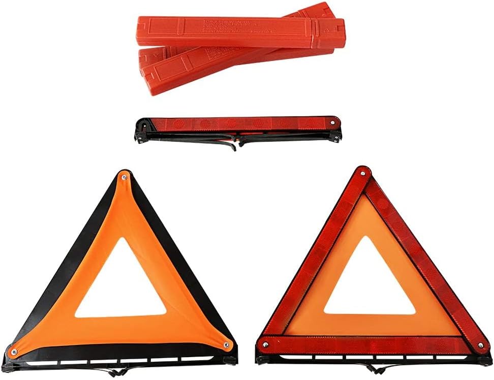 PGM Warning Triangle Reflective Kit, 3 Pack, DOT Approved Emergency Road Safety Signs with Storage Case