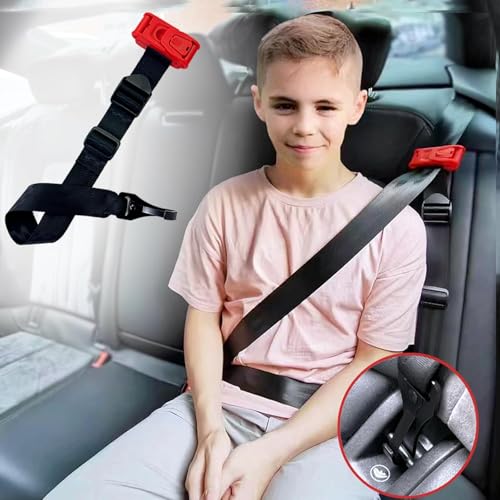 JAPARA Auto Shoulder Strap Positioner, Comfort Neck Friction Preventer for Kids and Petite Adults, Adjustable Nylon Webbing Travel Accessory Guide for Cars