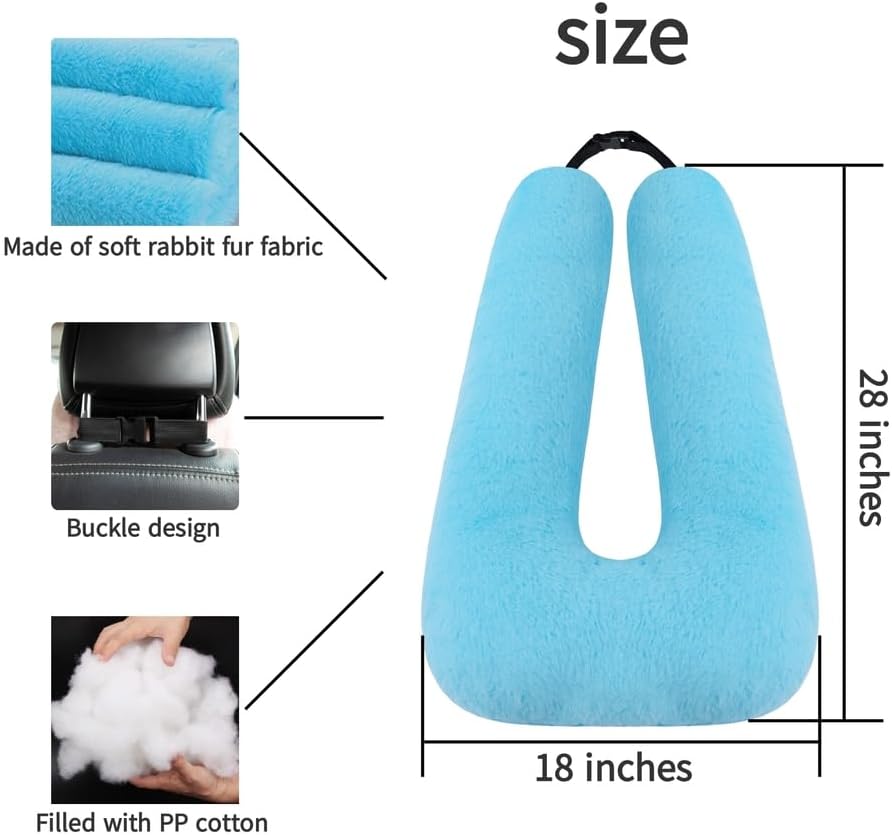 FHSGGP Travel Pillow Cushion for The Back Seat of Car Car Pillow Blue | for Kids A Sleeping Artifact Suitable for Long-Distance Travel of Adults and Children Travel Pillow for Kids