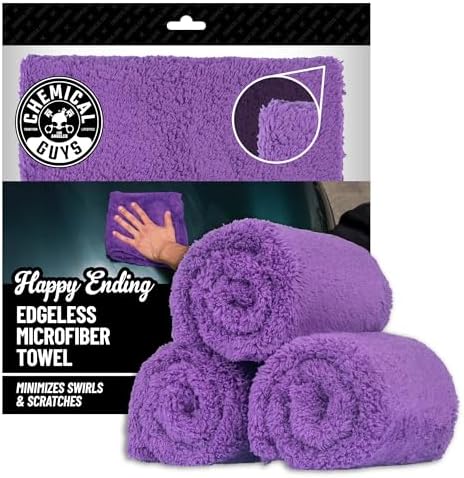 Chemical Guys, Happy Ending Ultra Plush Edgeless Microfiber Towel, Purple