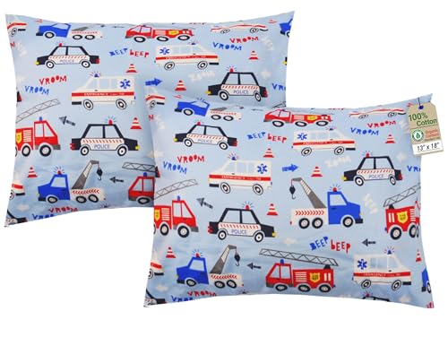 ZPECC Toddler Pillow with Pillowcase 2 Pack - 13x18 Organic Cotton Hypoallergenic Kids Pillow, Baby Essentials for Travel Crib Daycare Stroller (Intended for Age 2 and up) Car