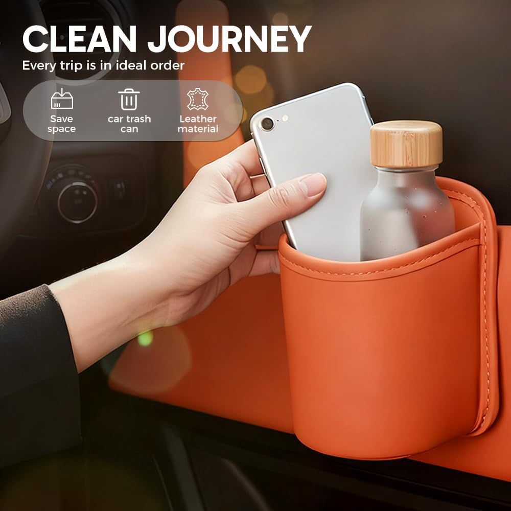 Car Door Cup Holder, Clip On Drink Holder Vehicle Door Storage Organizer (Black)