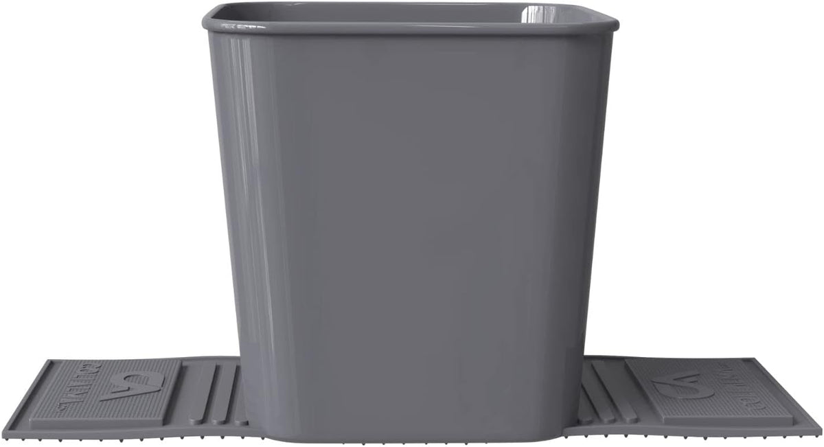 Garbage Can Trash Bin Waste Container Wastebasket for Auto Car Vehicle Boat Truck Quality Plastic Large 1 Gallon 4 Liter, Leakproof Quality for Life Gray