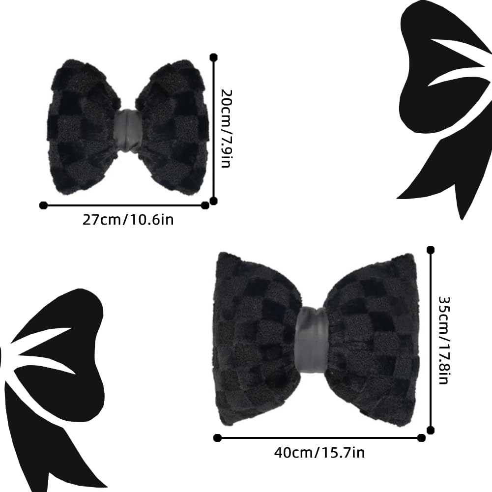 4 Pack Car Neck Pillow and Lumbar Support Cushion Plush Butterfly Knot Headrest Pillow Comfortable Waist Support Cute Car Interior Decor
