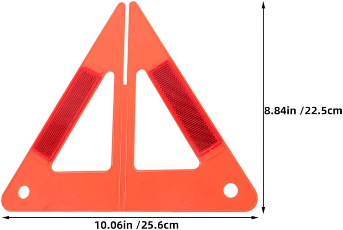 5pcs Car Triangle Warning Sign, High Reflective Red Plastic
