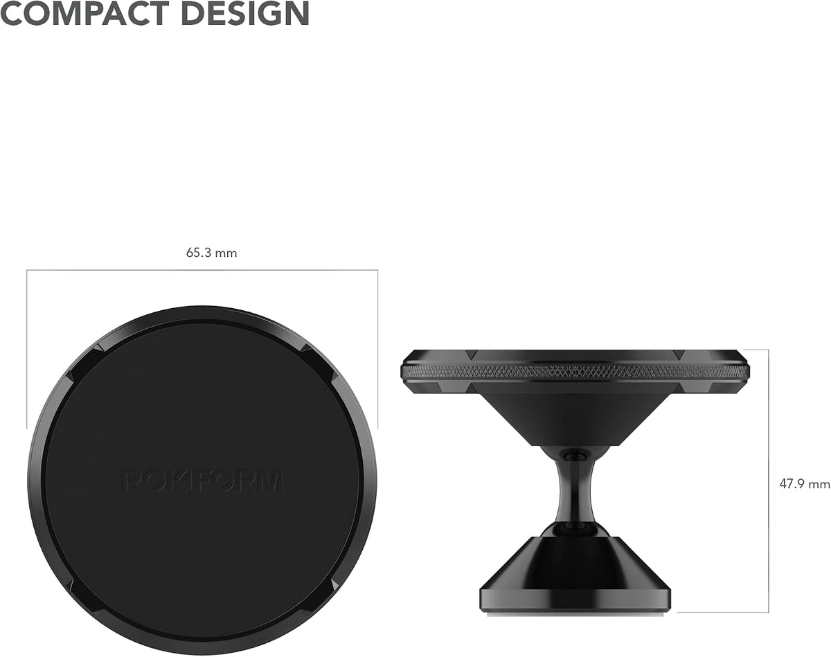 Rokform Dual Magnet Swivel Dash Mount, Adjustable & Aluminum (Black)