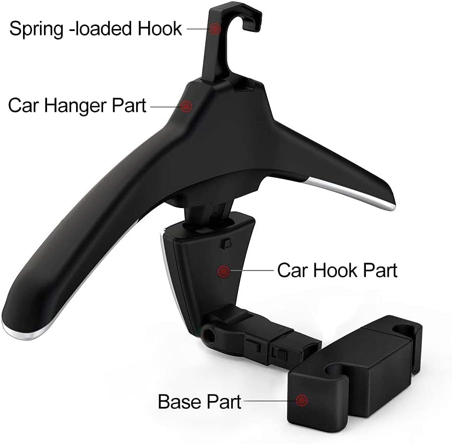 Car Coat Hanger with 2 Car Seat Headrest Hooks