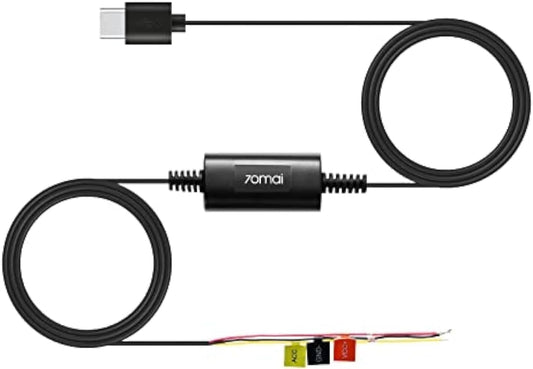 70mai Type-C Hardwire Kit UP03 for Dash Cams, 10ft, 12V-30V to 5V/2.4A, Low Voltage Protection 11.8V, 24 Hour Parking Surveillance Power Supply for M310/A510/A500S/A810/X800/A810 Lite Car Cameras