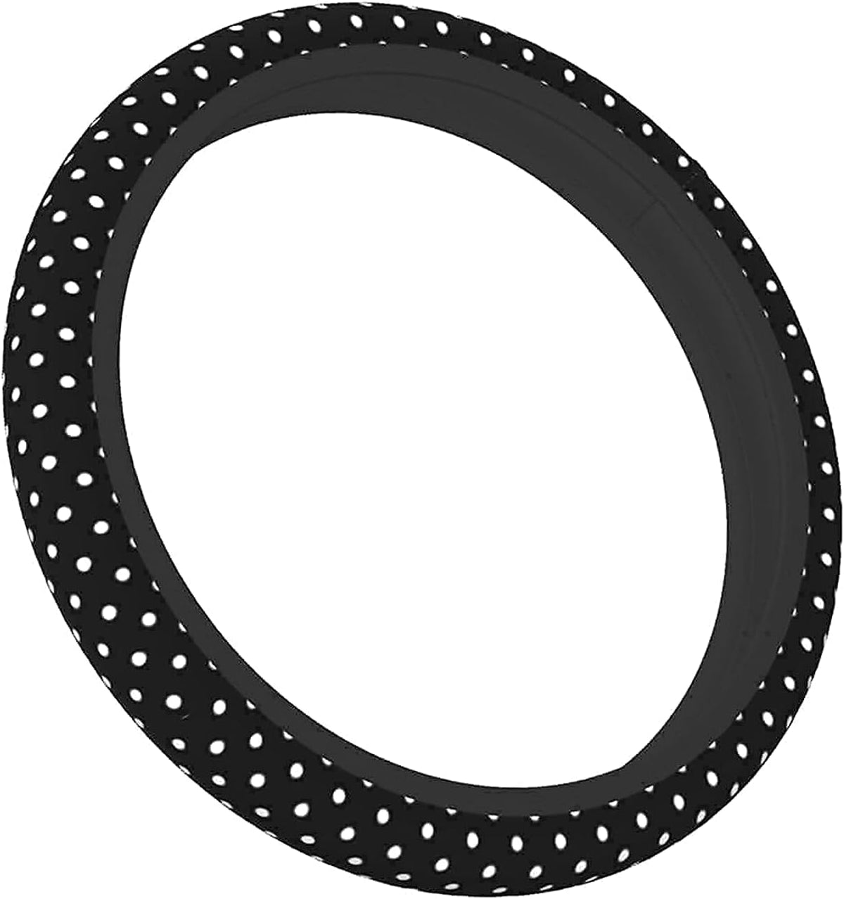 Black and White Polka Dot Steering Wheel Covers Non Slip Neoprene Steering Wheel Protector Universal 15 inch for Women Men
