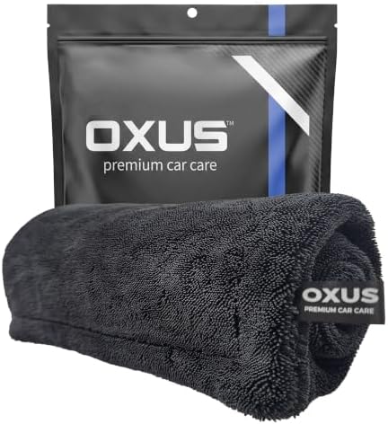 OXUS 1300 GSM Microfiber Car Drying Towel – Double Sided Twisted Loop, 24x36 Inch, Swirl-Free, Scratch-Free, Ceramic Coating & PPF Safe
