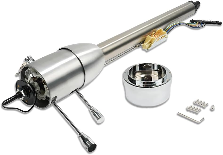 30" Natural Manual Steering Column with Key & 9 Holes Adapter