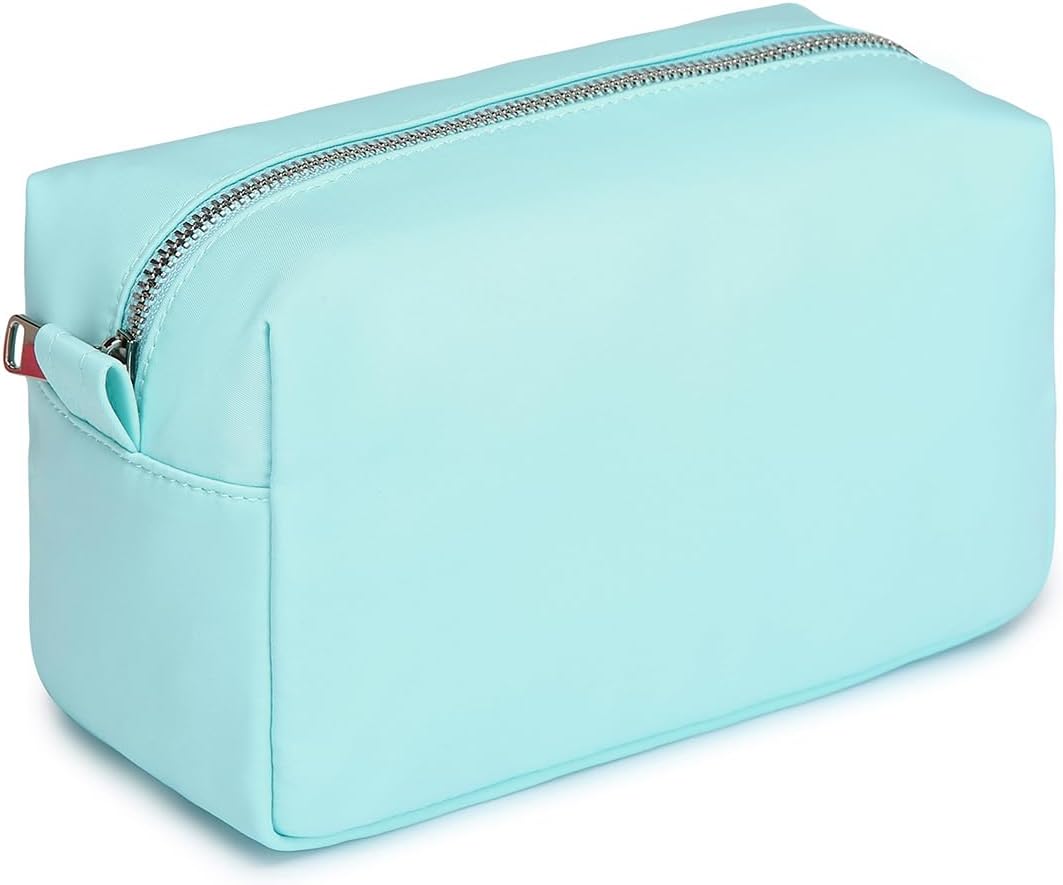 Travel Makeup Bag, Ring Clasp Wristlet Organizer (Mint Green)