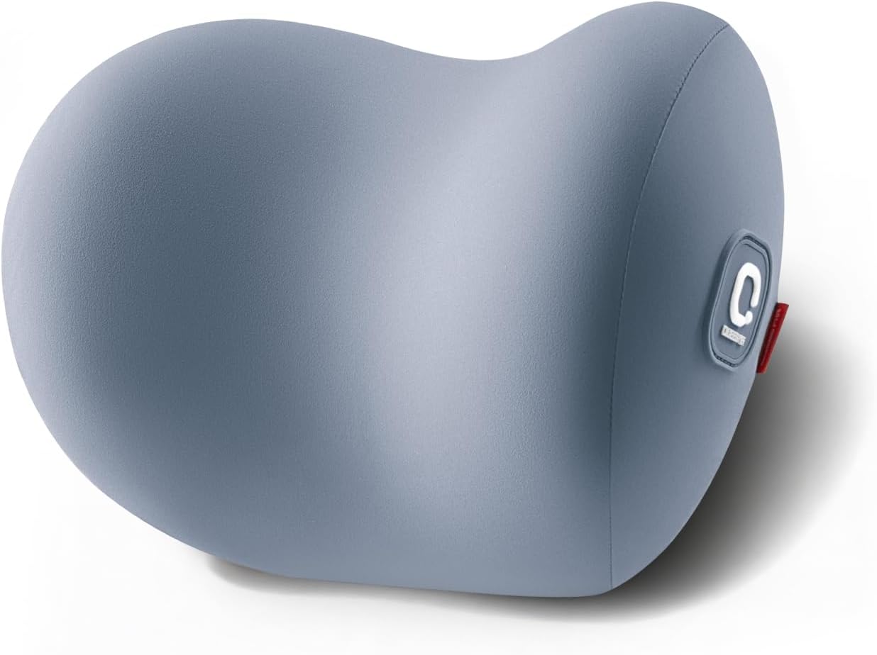 BEBAS Memory Foam Car Headrest Pillow - Breathable Neck Support Pillow for Driving, Universal Fit Cars/SUVs/Tesla/Toyota & Office Chair, Removable Cover (Blue, 4-Season)