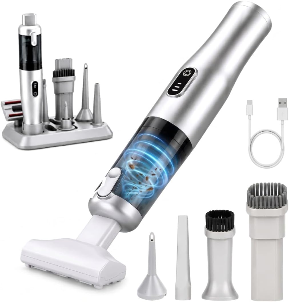 Car Vacuum Portable Cordless Handheld Vacuum Cleaner, 4-in-1 Mini Vacuum with 18,000Pa Suction, 6,000mAh Battery, Brushless Motor, 3 Suction Modes, USB-C, for Car, Home & Office