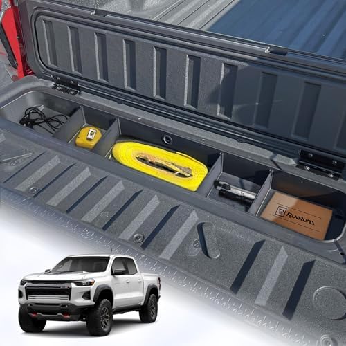 RUNROAD Tailgate Storage Dividers Compatible with 2023 2024 2025 2026 Chevy Colorado and GMC Canyon Accessories, Trunk Divider Center Console Organizer Tray For Colorado Canyon Storage Box (4PCS)