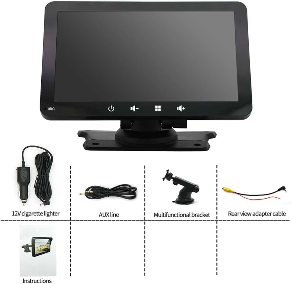 7-inch Wireless CarPlay Screen – Supports Apple CarPlay/Android Auto in-car Touchscreen with Bluetooth Hands-Free AUX FM Transmitter USB and TF Card Slots Plug-and-Play for saloons Lorries and SUVs