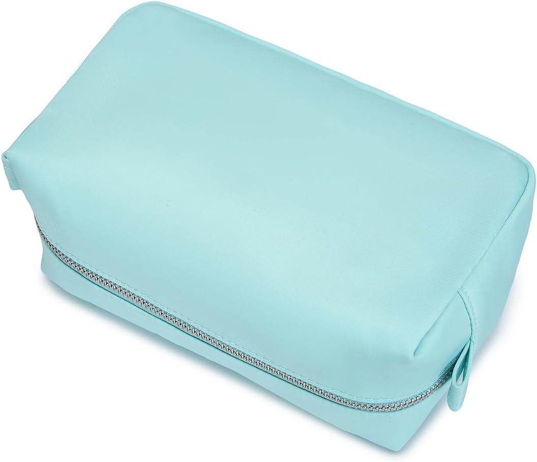 Travel Makeup Bag, Ring Clasp Wristlet Organizer (Mint Green)