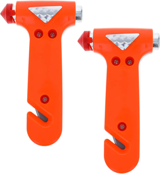 Car Emergency Escape Hammer with Belt Cutter and Window Breaker, 2pk
