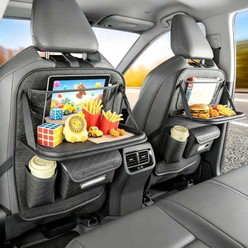 2 Pack Backseat Car Organizer with Tablet Tray, Organizer for Kid