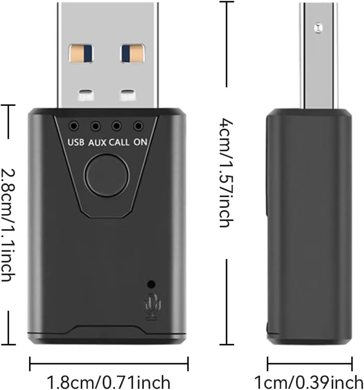 USB Bluetooth 5.4 Adapter for Car, Bluetooth Music Receiver Plug & Play, 3.5mm AUX Jack Car Kit Built-in Microphone for Hands-Free Calling Compatible with Speakers/Home Stereo,USB-Powered