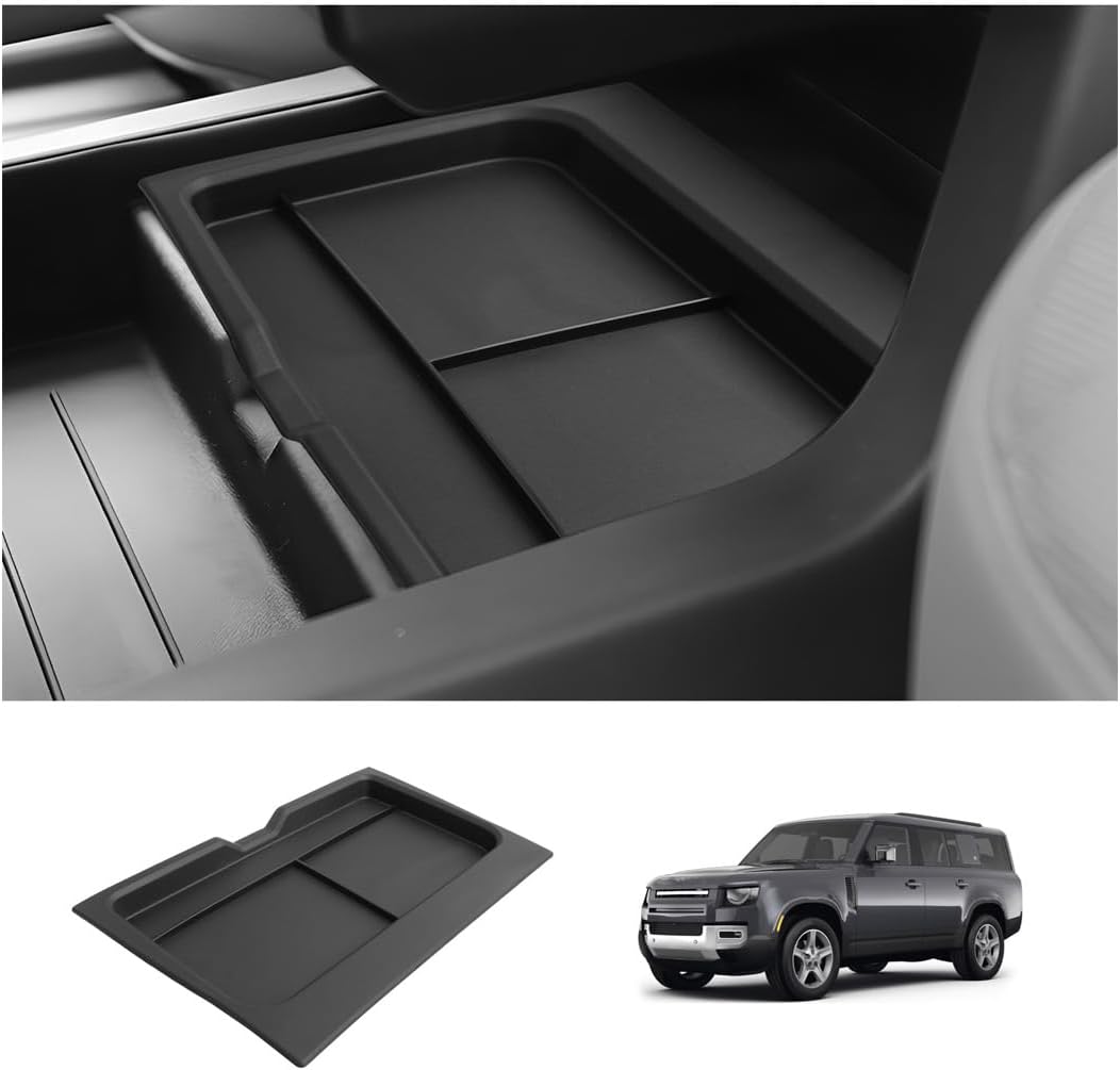 LUWU 2025 Defender Lower Console Organizer Compatible with 2020 2021 2022 2023 2024 2025 Land Rover Defender Accessories Center Console Organizer Armrest Console Organizer Insert Tray