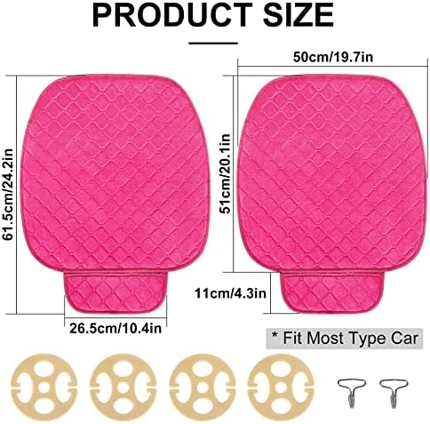 surpassme Comfortable Car Seat Covers Universal Front Seat Coves for Car Accessories with Storage Pockets, Padded Car Interior Covers for Automotive, SUV, Truck, and Van