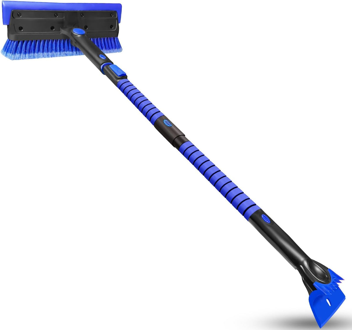 SEAAES 56 Inch Long Snow Brush Scraper and Snow Broom for Truck - Blue