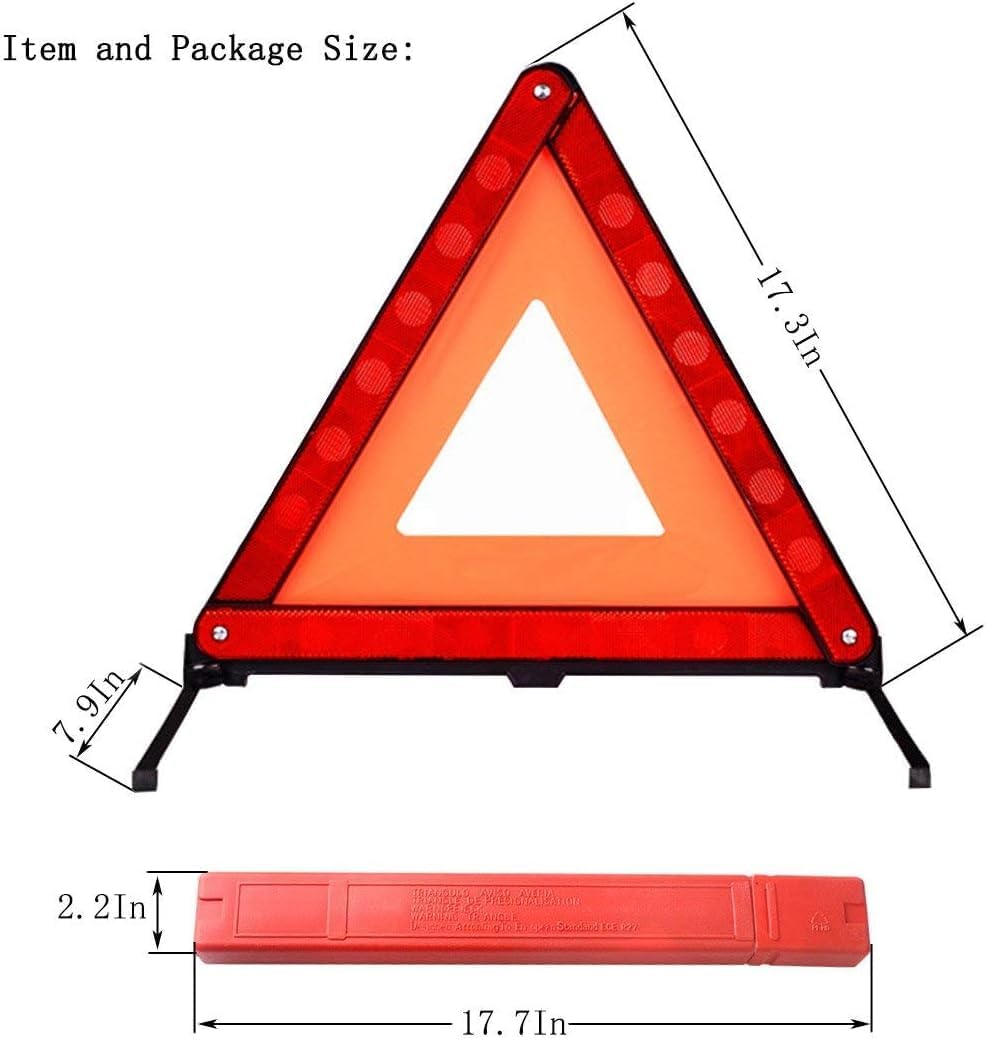 aikko Safety Triangle 6-Pack, Foldable Emergency Road Reflector Kit for Car